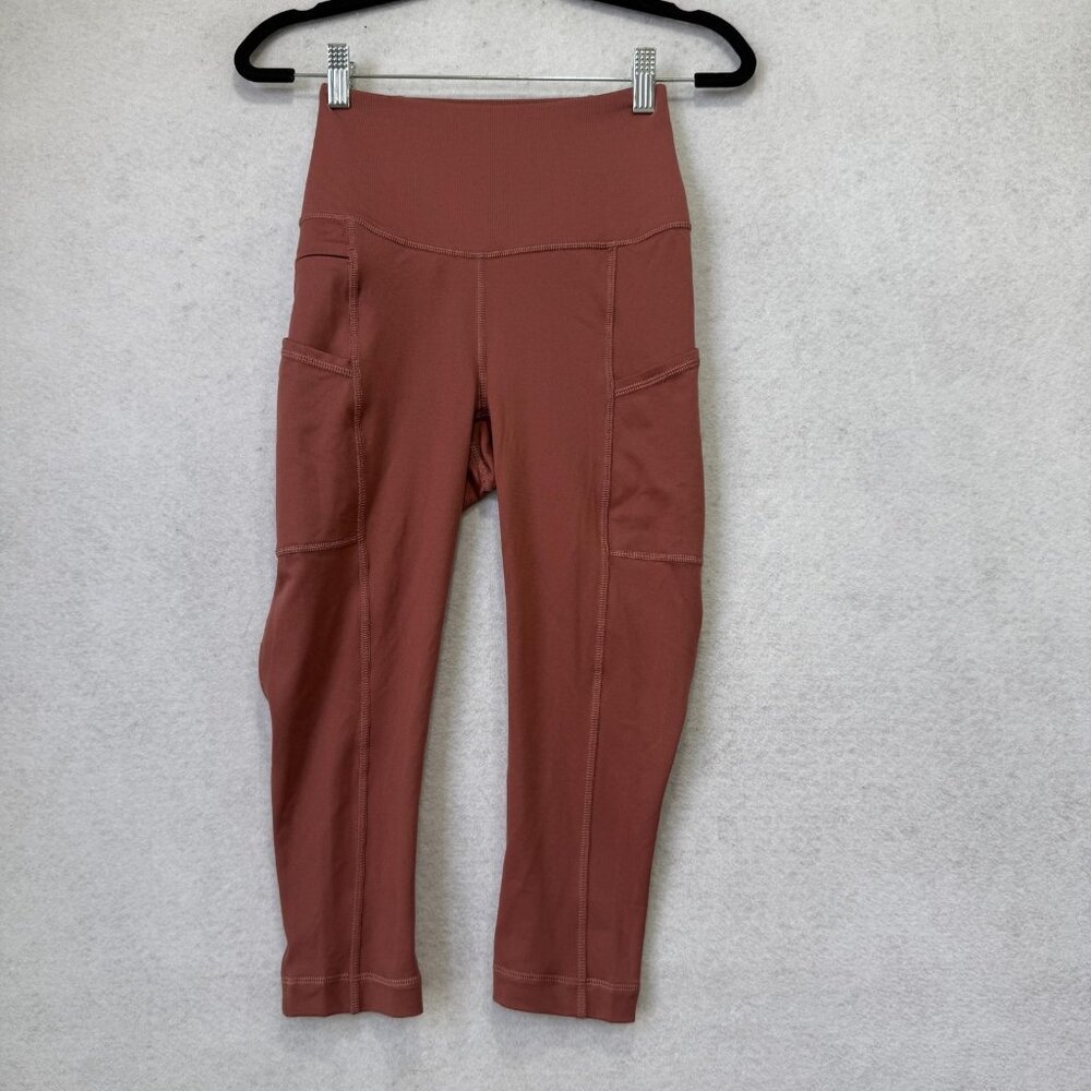 Patagonia Leggings Womens XS Pink Cropped High Rise Pocket Yoga Pants Athletic